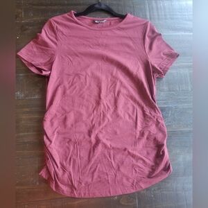SHEIN Burgundy Short Sleeve Tee